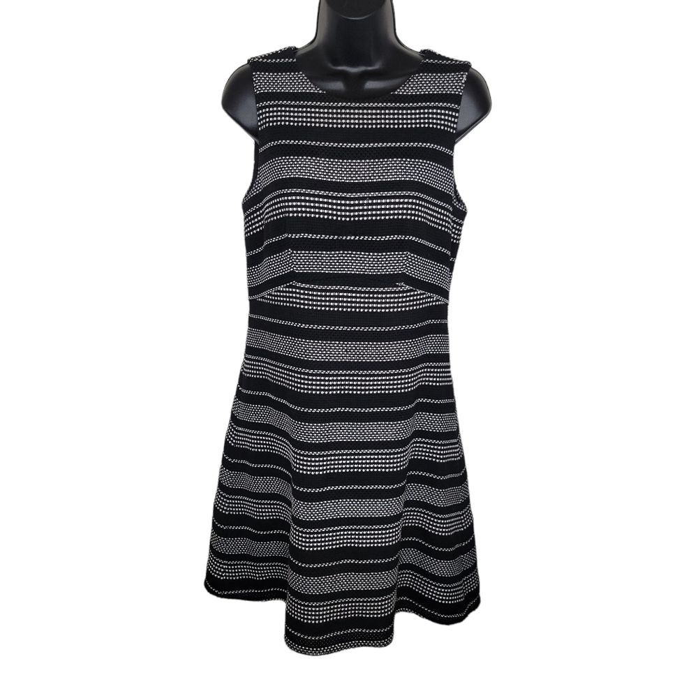 Ann Taylor Black and white sleeveless a-line dress size 6